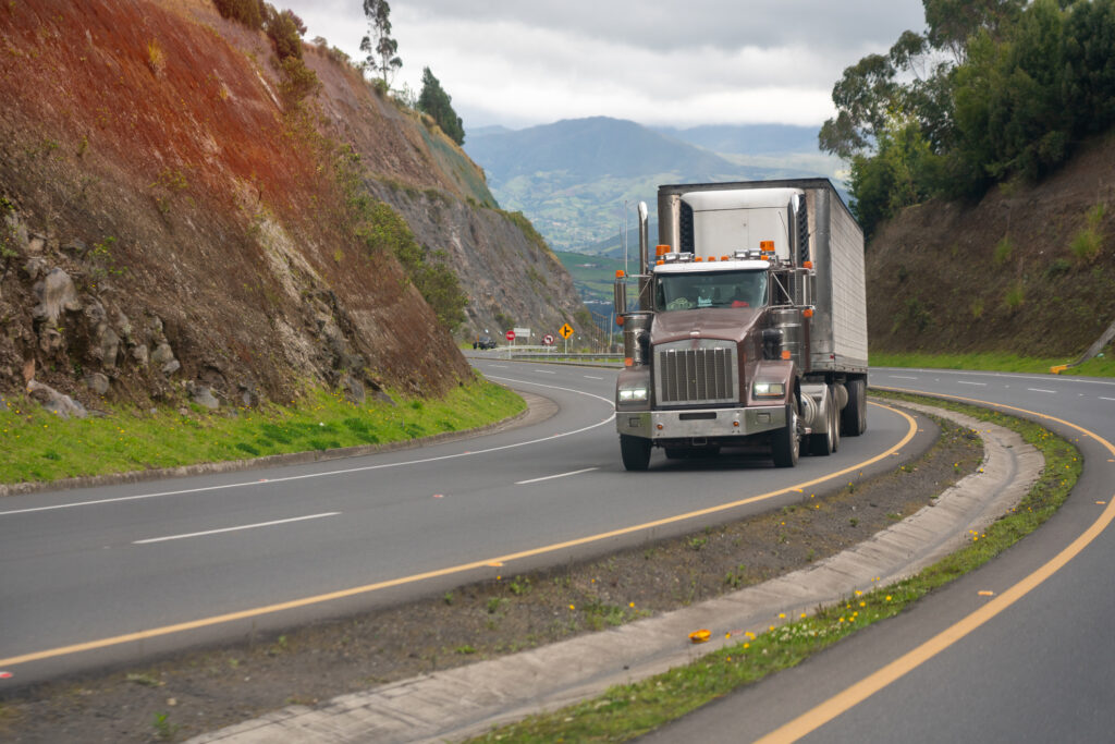 Long haul truck on the road