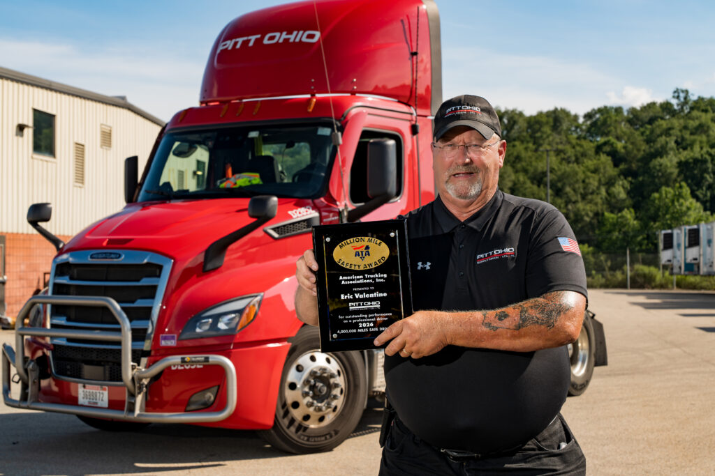 Eric Valentine is PITT HOIO's first truck driver to reach 4 million miles of safe driving.
